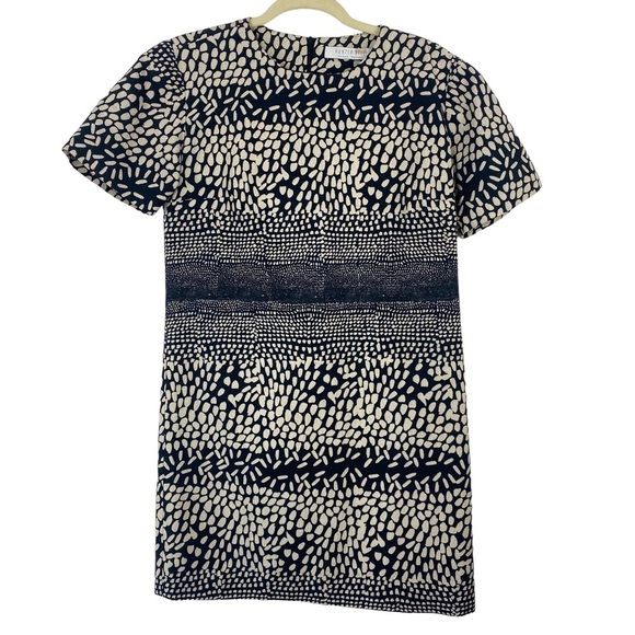 Hunter Bell Blue Geometric Dot Structured Mini Shift Dress Size 0 - Picture 2 of 9
